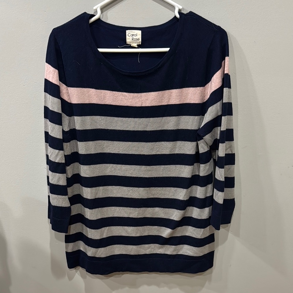 Coral Rose Striped Sweater